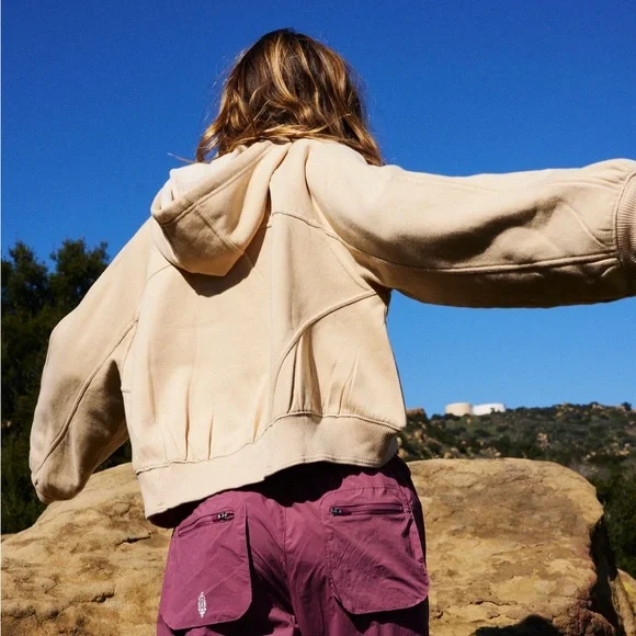 Free People Movement Side Line Zip-Up - Oatmilk - Picture 4 of 8